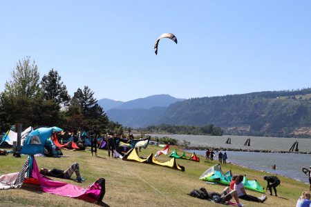 Kite flying in the Hood River Waterfront Park