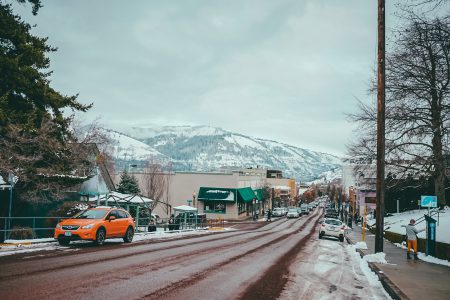 Downtown Hood River during winter