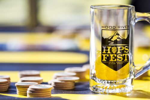 Hood River Hops Fest mug and tokens