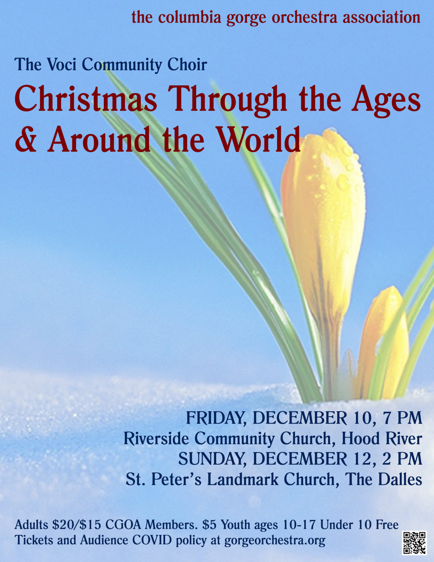 Cgoa Voci Christmas Concert Visit Hood River