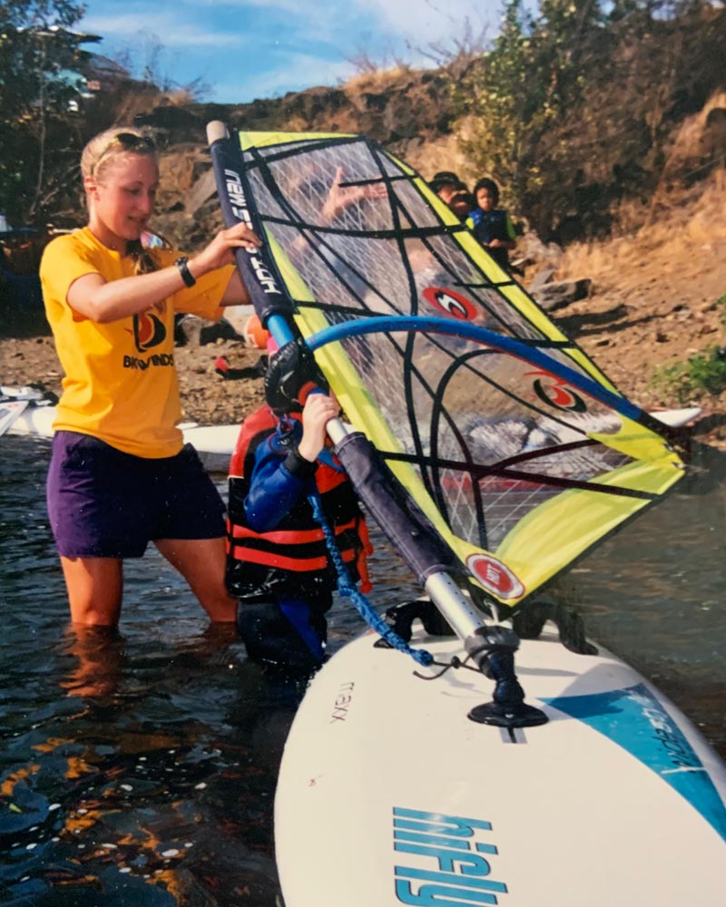 Erin Gates teaches windsurfing at The Hook in Hood River