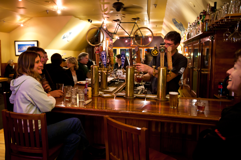 Locals sit at the Sixth Street Bistro bar