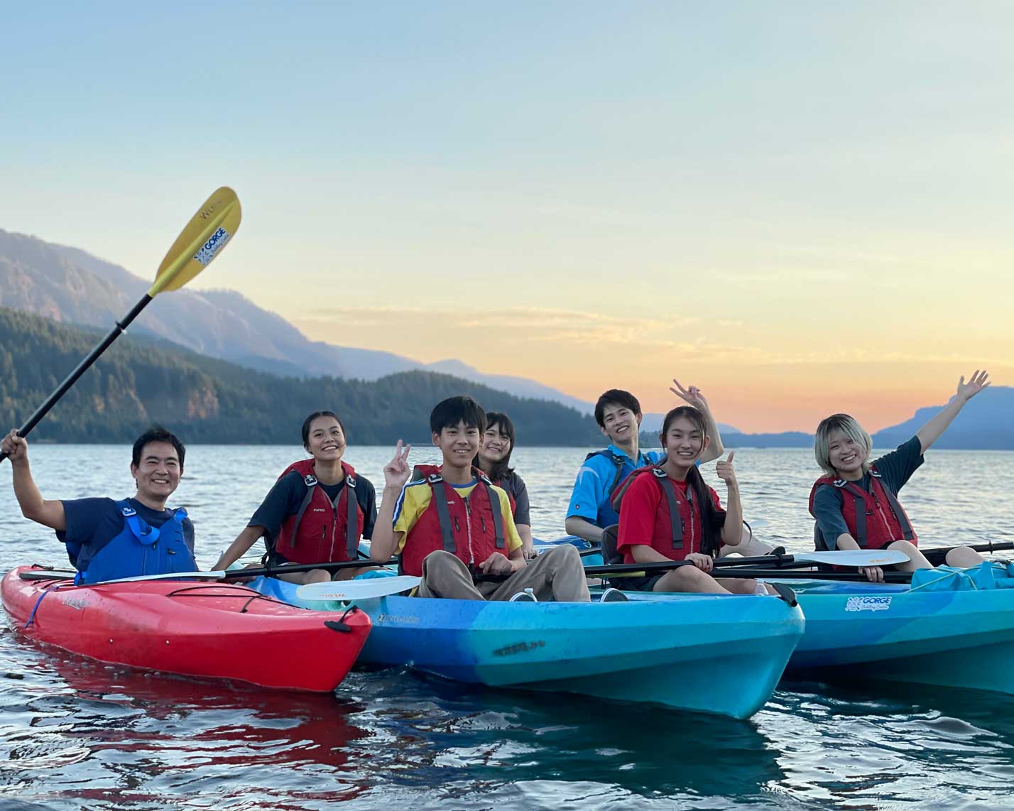 Paddlers on a Sunset Tour