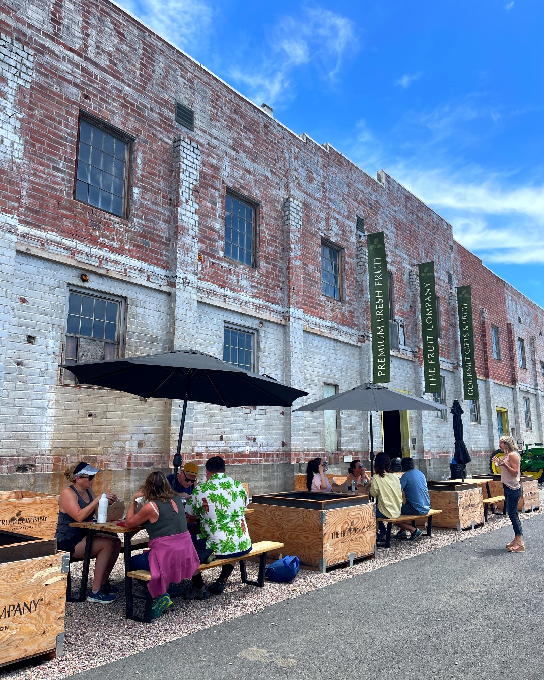 Guests enjoy a stop at The Fruit Company
