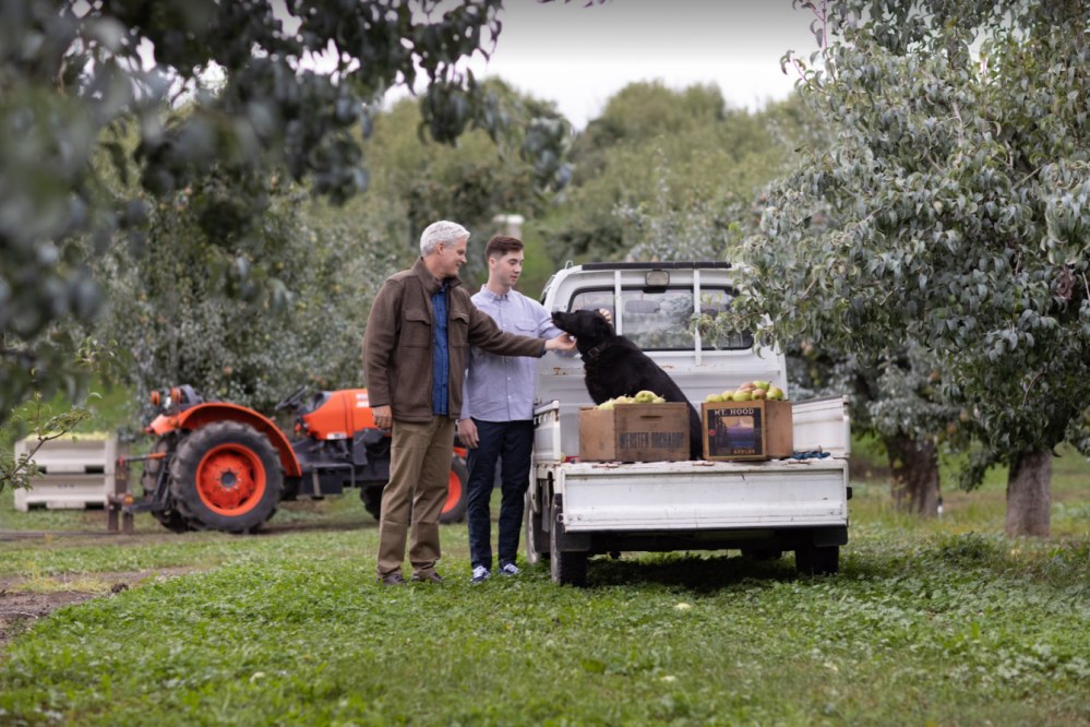 Scott Webster in the orchard