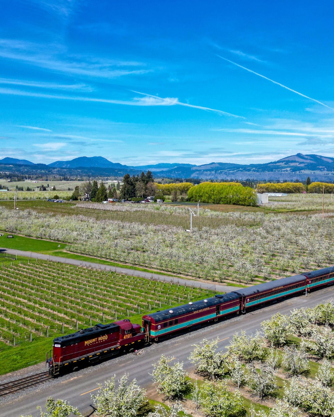 Mount Hood Railroad in spring.