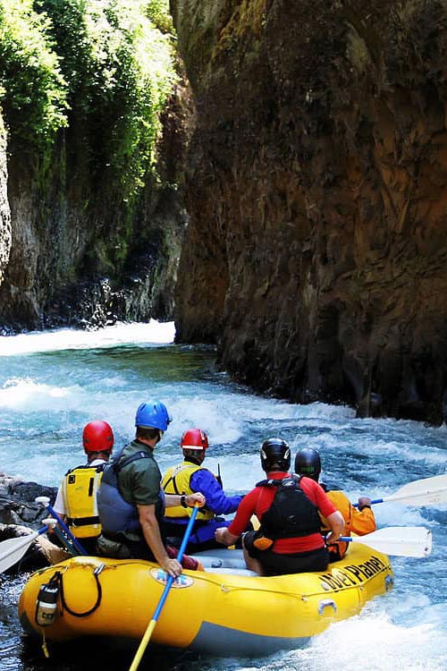 Wet Planet rafting guests take a guided trip down Washington's White Salmon River.